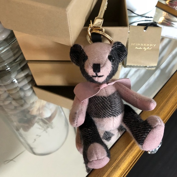 burberry bear keychain pink